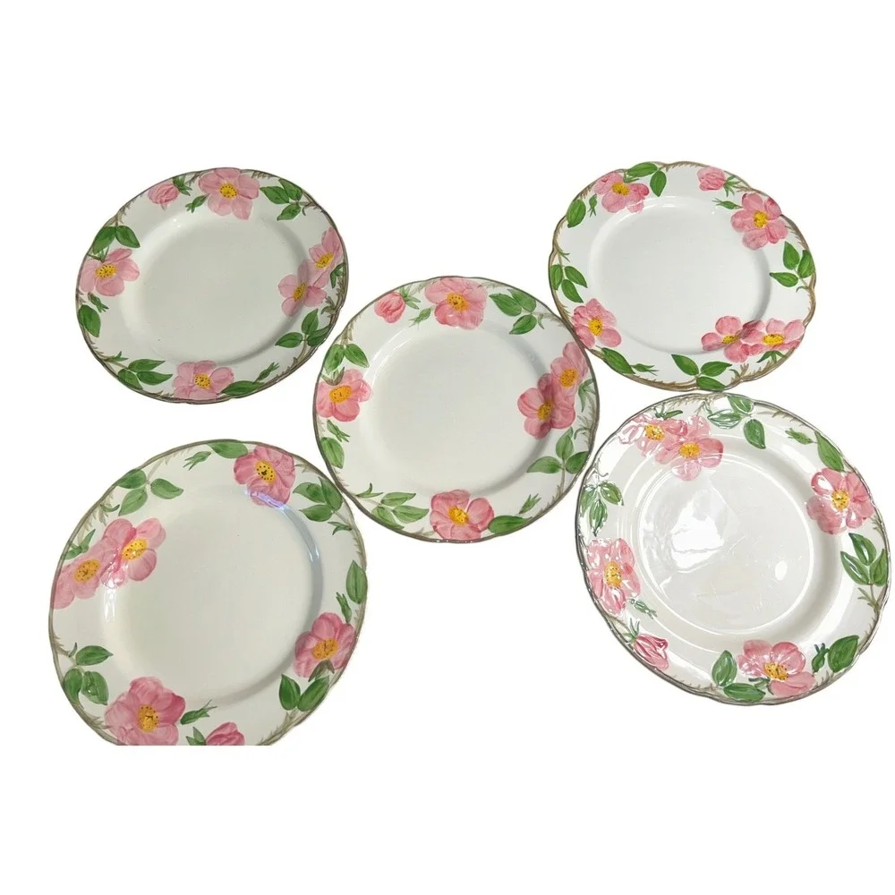 Franciscan Desert Rose Dinner Plates Set of 5 Pink Floral Made in USA 10.5 Inch - Picture 2 of 7
